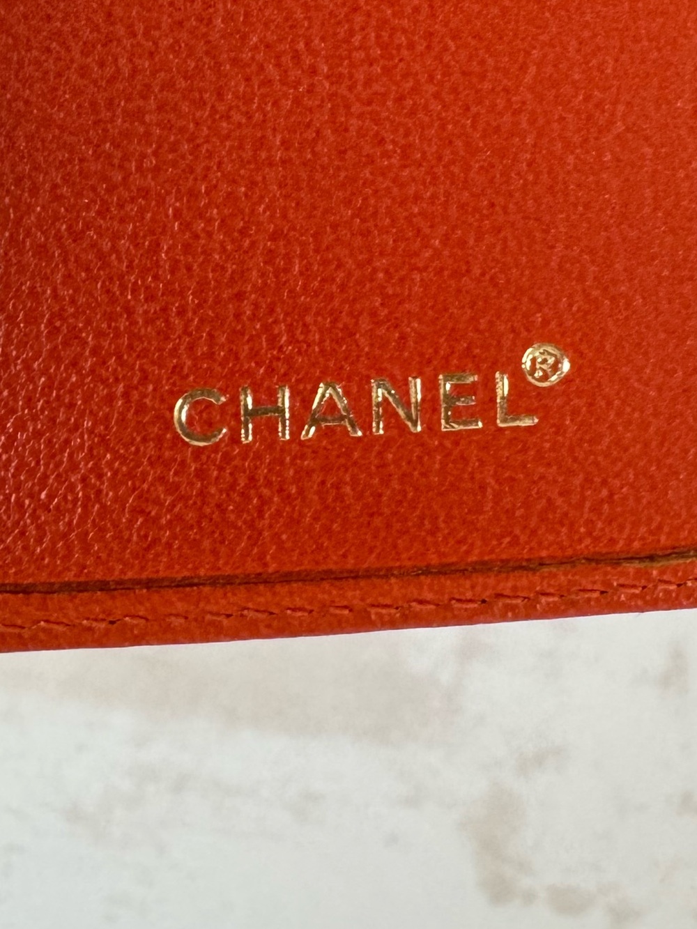 CHANEL Orange Leather Long Bifold CC Wallet with Gold Logo - Picture 8 of 14